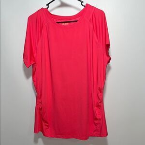 Tek Gear Pink Ruched Short Sleeve Blouse